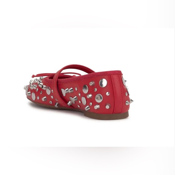 Jessica Simpson red Azalina Studded Mary Jane Ballet Flats size 11 brand‎ new - Picture 10 of 12